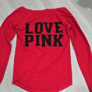 PINK Victoria's Secret Vibrant Red Top